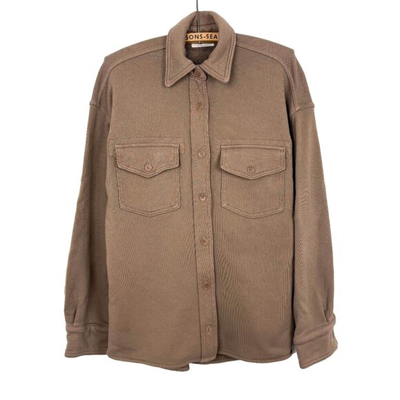 Aritzia Azure Skies Womens XS Busy Shirt Jacket Button-Up Shacket Shitake Green - Picture 1 of 6